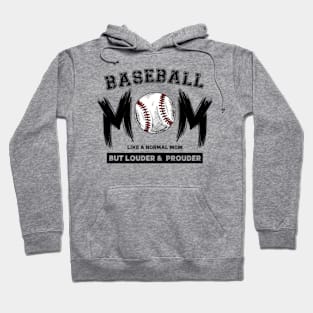 Baseball Mom Shirts Womens Like A Normal Mom But Louder Funny Sayings Tops Short Sleeve Crewneck Casual T-Shirt Hoodie